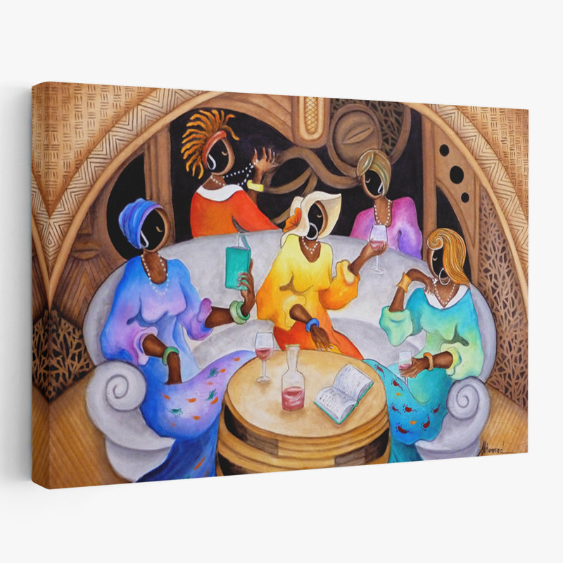 Club de lecture - Art figuratif multicentrique, H 24 po x l 16 po