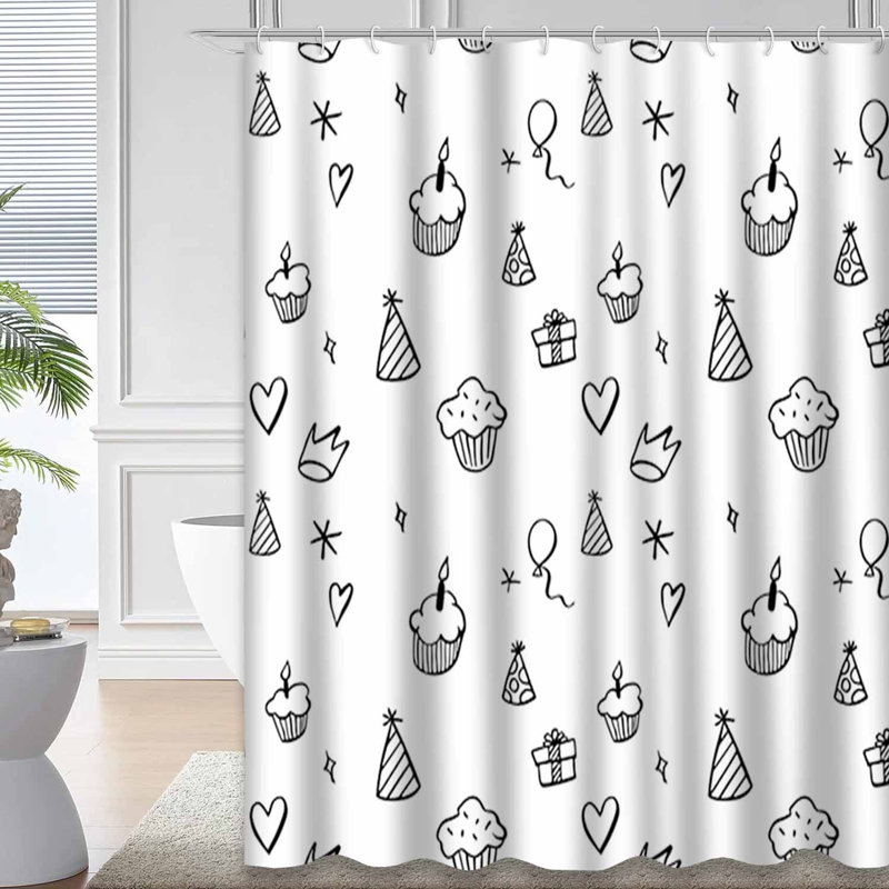 Rideau de douche avec 12 crochets, L 72 po x l 72 po