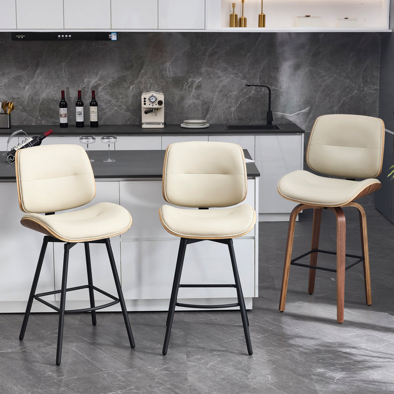 3 tabourets de bar 3 pièces, Beige