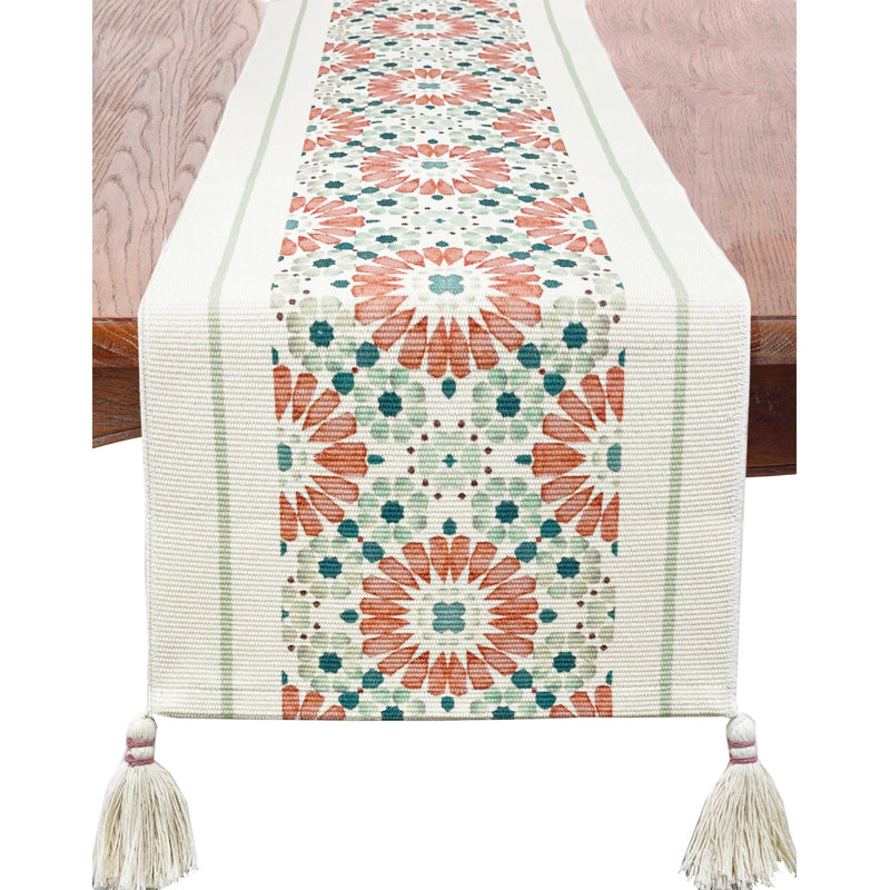 Chemin de table Corail-Blue, 71 po x 14 po