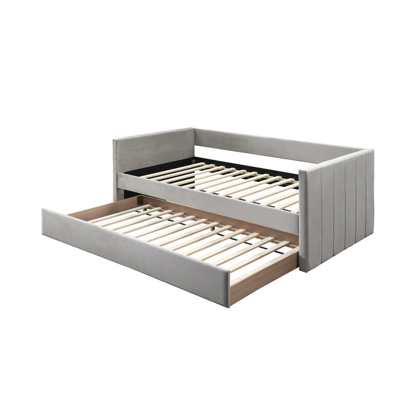 Lit de jour simple avec couchette Syris, Beige