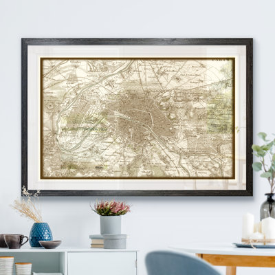 " Custom Sepia Map of Paris " by Paul Cezanne Acrylic Print
