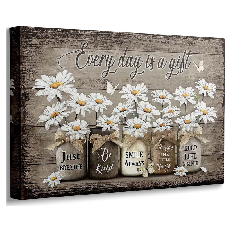 Daisy Bathroom Canvas Wall Art 30x40cm, 30cm H x 40cm W