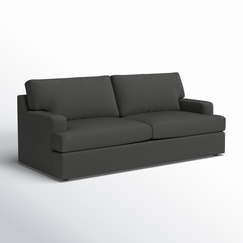 Canapé-lit rembourré sur mesure 84 po Cleo, Tissu bouclé fumée Davis