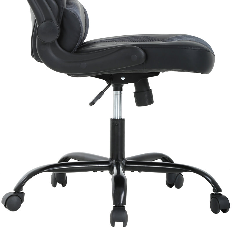 Office Chair Height Adjustable Executive Desk Chair with Flip-Up Armrest Swivel Rolling Task Chair Ergonomic Gaming Chair with Headrest Lumber Support