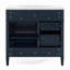 Meuble-lavabo de salle de bain avec lavabo supérieur, meuble de rangement moderne avec 2 tiroirs et un tiroir basculant, meuble-lavabo simple-115688299
