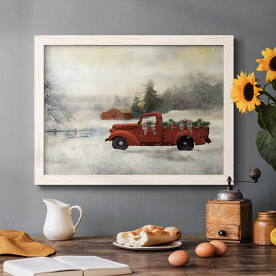 Red Barn Winter, reproduction d'art sur toile