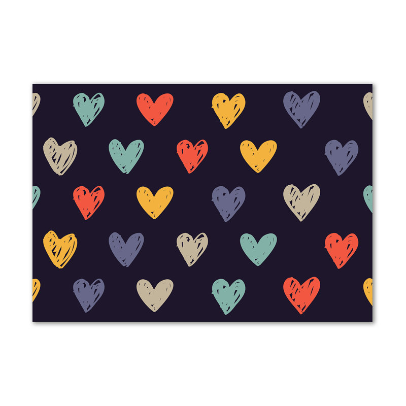 Colorful hearts 1 Piece Wrapped Canvas Wall Art