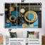 Art nouveau collage art bleu clair - ensemble de décoration murale géométrique-1124753590-1124753586