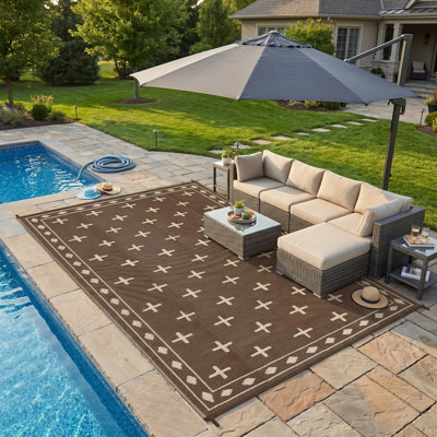 Tapis d'extérieur, tissé en PP réversible pour camping-car