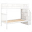 Lit simple superposé au dessus d'un lit simple avec lit gigogne et rangement-1351494287