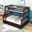 Lit superposé simple au-dessus d'un lit double en bois avec 2 tiroirs-763251858