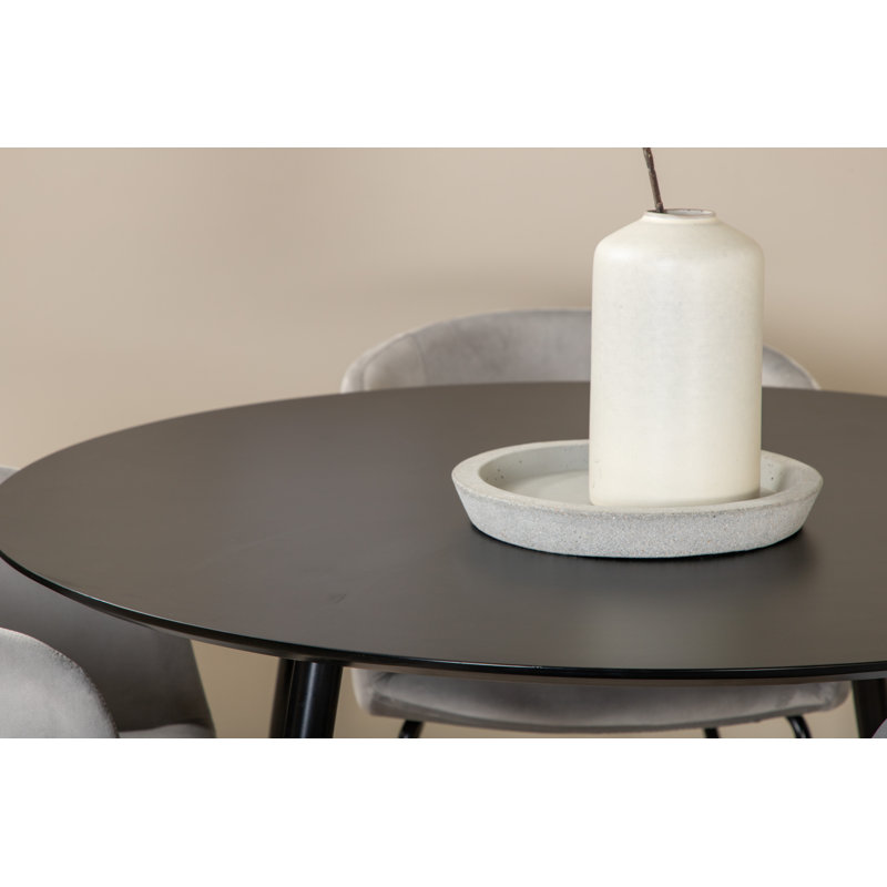 Dolson 4 - Person Dining Set, Grey, Black