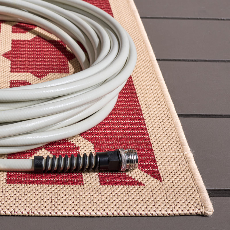 Tapis d'intérieur / extérieur à motif géométrique Dirks Performance, Rectangle 4 pi x 5 pi 7 po