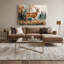 Faune, cerf de Virginie, art mural sur toile beige-1974391147