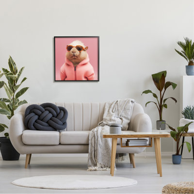 Stupell Industries, animal à la mode en rose, estampe numérique par Roozbeh