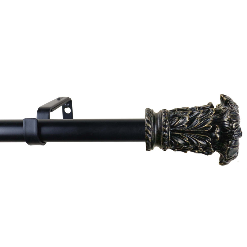 Tringle à rideaux simple ajustable Debolt, Acajou, 84 po à L 120 po