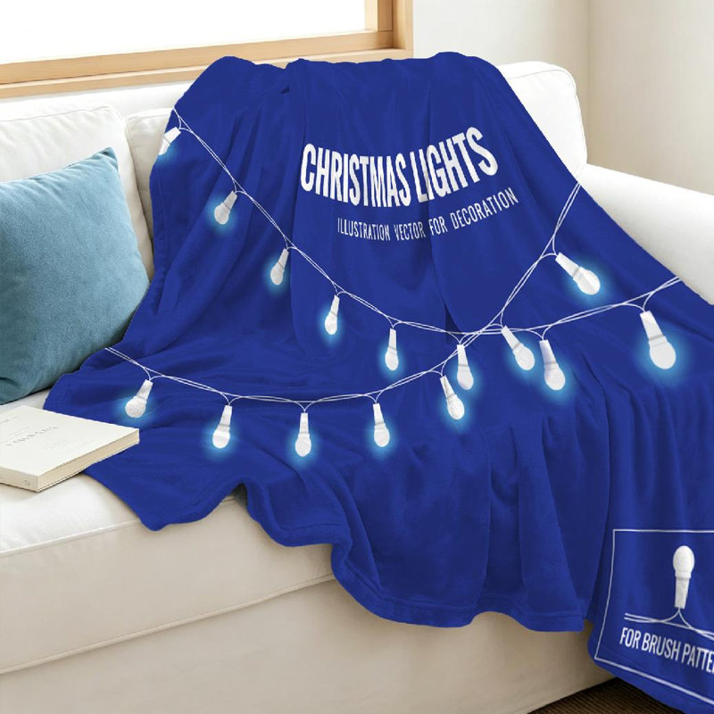 Jeté transparent en flanelle molletonnée, imprimé recto de Noël, Jeté 40 po x 50 po