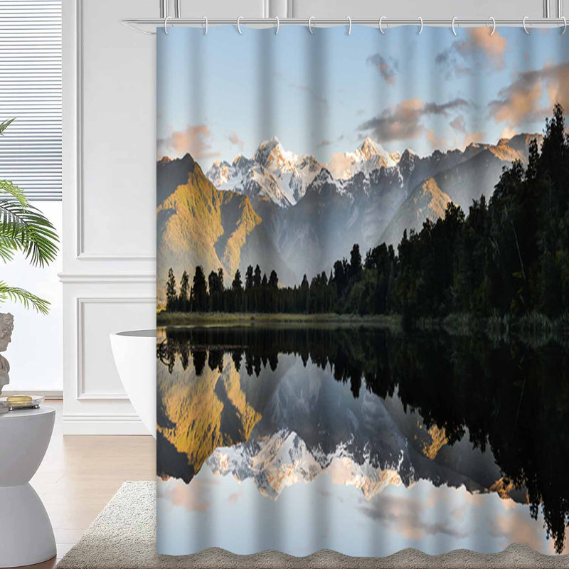 Rideau de douche avec 12 crochets Water Lake, L 72 po x l 84 po