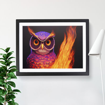 Flaming Owl - Single Picture Frame Print