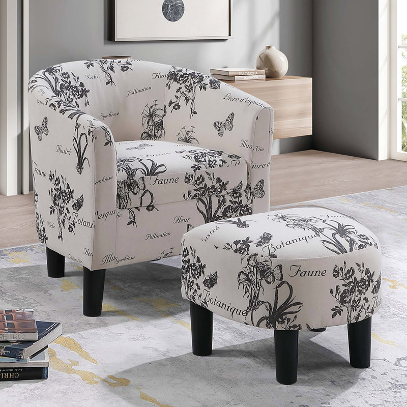 Chaise d'appoint blanche à dossier rond