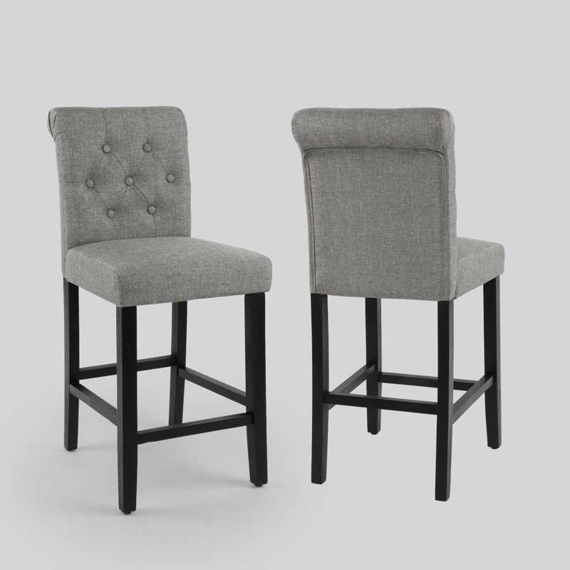 Burlison 25.25" Counter Stool, Medium Gray/Polyester