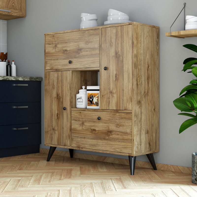 Mcnelly 120cm Kitchen Pantry, Walnut