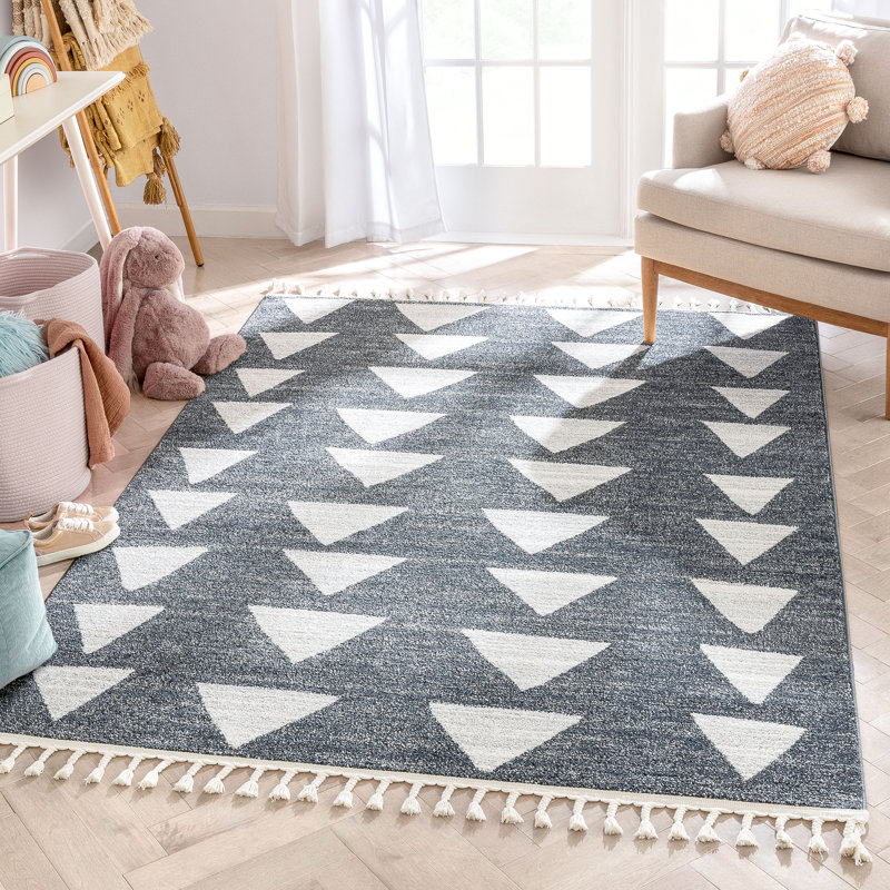 Kennedy Triangles Grey Children's Rug, Rectangle 160 x 220cm