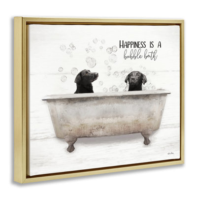 "Animal Bathroom Happy Dogs", art mural sur toile flottante par Lori Deiter