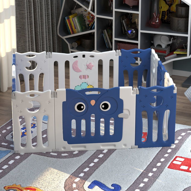 Planas Safety Gate, Blue/White, 63cm H x 143cm W x 106cm D