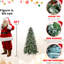 Arbre de Noël de 7 pi contenant 2178 pointes, baies rouges vives, pin naturel, branches pe + neige, conception à charnières à assemblage rapide, support en métal fiable pour les décorations saisonnières