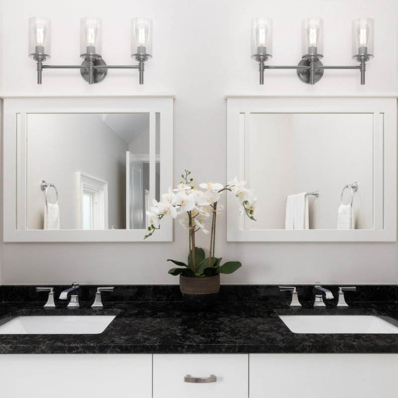 Wexton 3-Light 5.44” Wide Vanity Light, Clear, Brushed Nickel