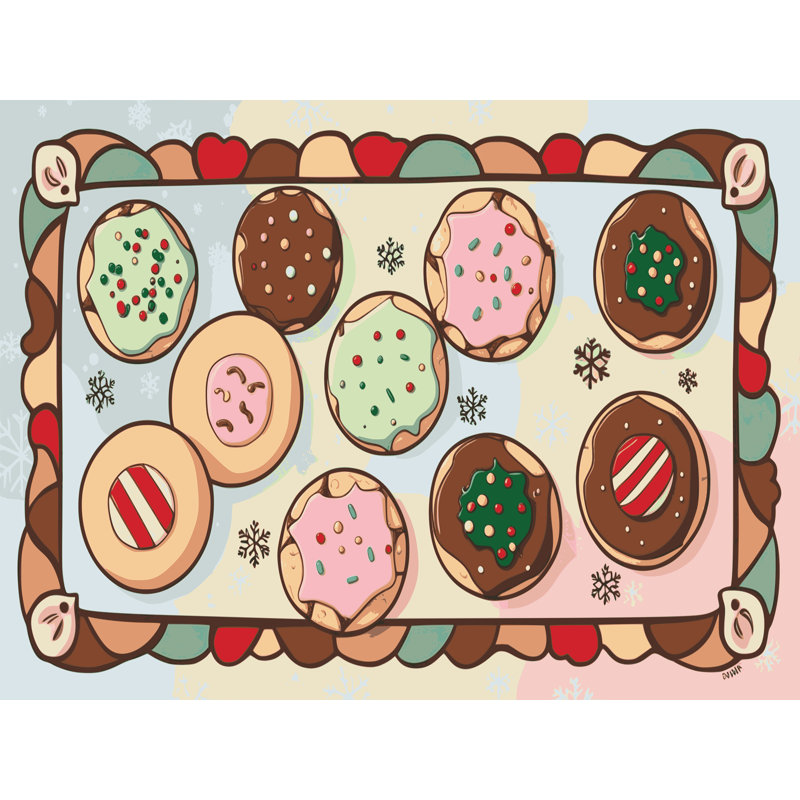 Tapis de fête des six biscuits lavables Ginza, Rectangulaire 3 pi x 5 pi