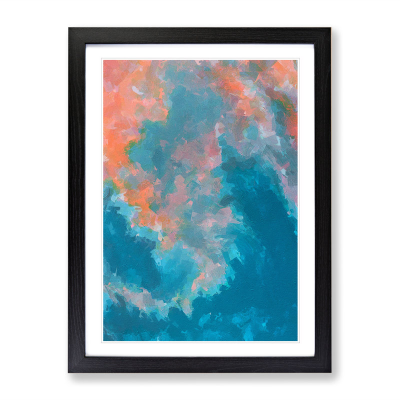 Merge the Two Abstract - Framed Print, 46cm H x 34cm W x 2cm D, Black