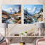 Mountain Charm Creek en hiver - ensemble de 2 montagnes carrées-596183071-596183066