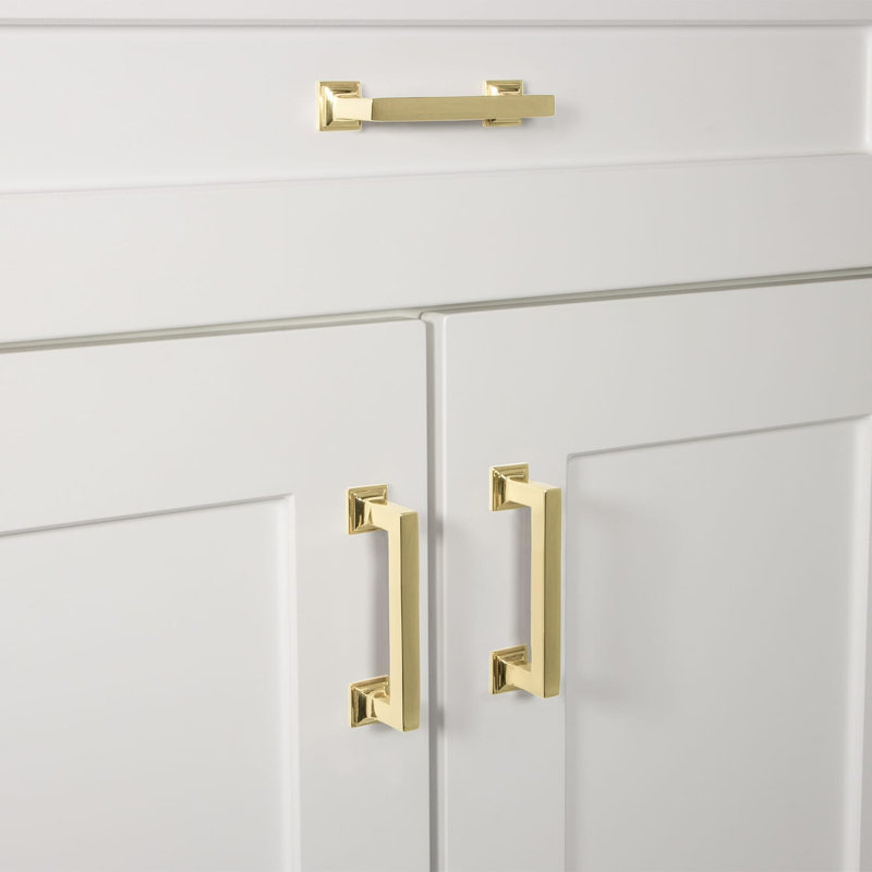 Grandeur Geneva 3" Brass Handle Pull, Polished Brass