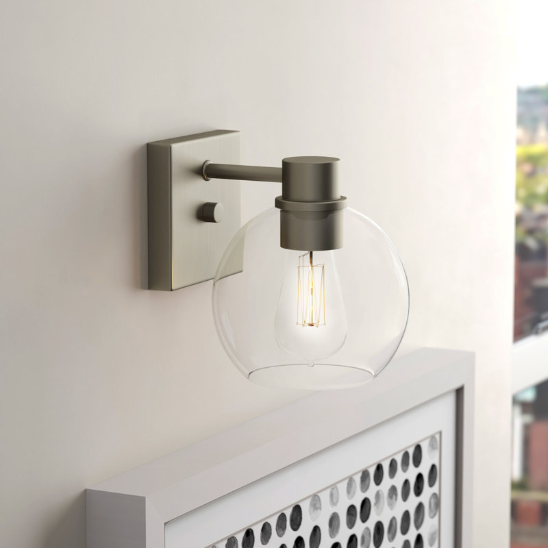 Applique murale à bras 1 lumière Shabriel, Nickel brossé