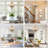 Farmhouse 6-Light Farmhouse Geometric Wood Chandelier Rustic Candle Style Chic Crown Cottage Pendant Light For Dining Room-442546279