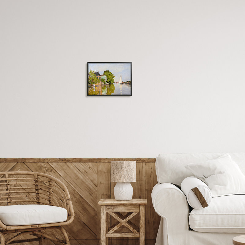 Ville ville au bord de l'eau, Giclée encadrée noir minuit, H 11 po x l 14 po x P 1,5 po