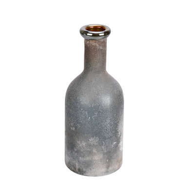 Thelemann Slate Gray Glass Bottle Vase