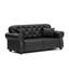 Canapé Chesterfield de 63 po avec garniture cloutée et accoudoirs roulés, canapé de style Mid-Century moderne capitonné avec boutons capitonnés, inclus 2 coussins, noir-1326294022