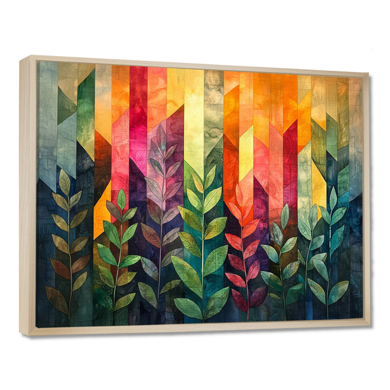 Jacquin - Floral Canvas Art Print, H 24 po x l 32 po, Floater Framed, Natural