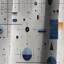 Bleu et blanc Matrix Grid I - Rideau abstrait - Rideau géométrique occultant - 1 panneaux-107536588