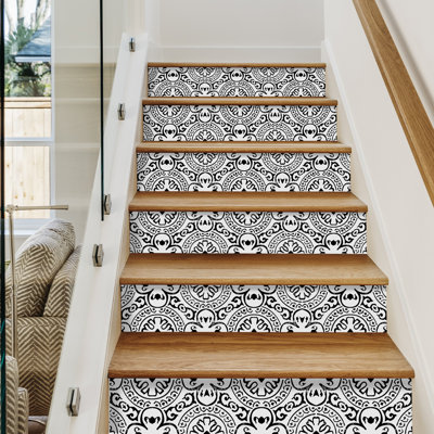 Adhésif décoratif carreaux d'escalier