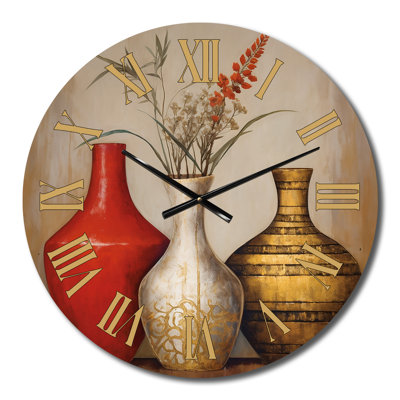Très grande horloge murale Boho Pottery
