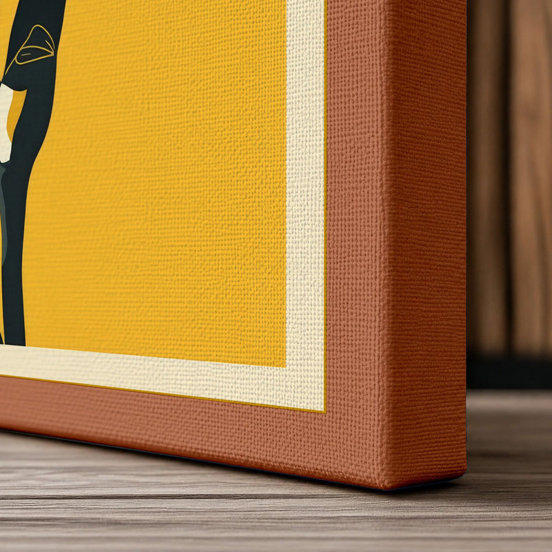Iris in Gold Botanical - Wrapped Canvas, 36x24 - 91.4 x 61.0 cm, Terracotta Border