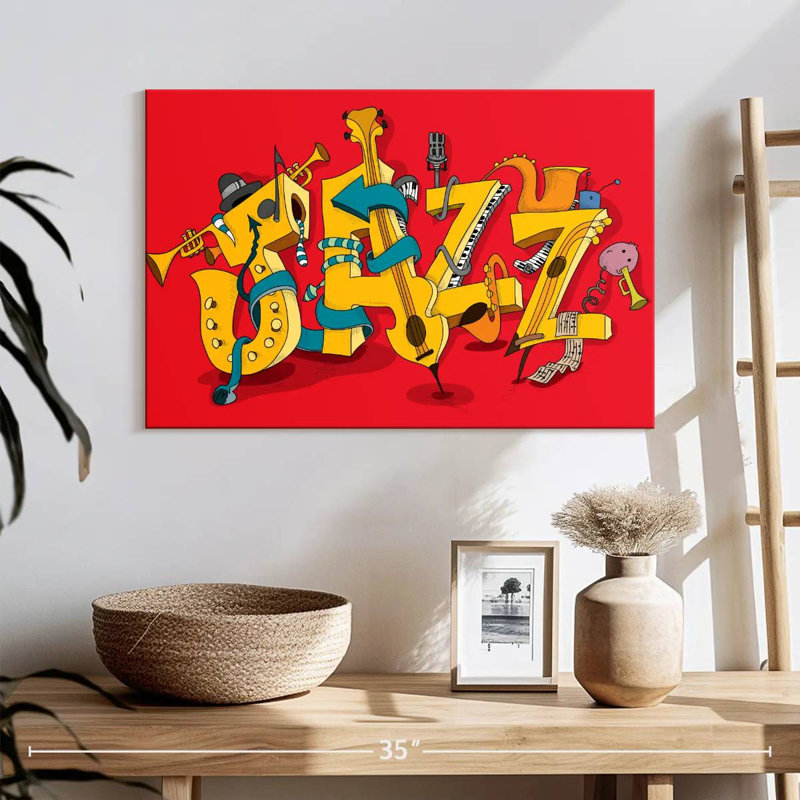Caricature de Abarca, typographie jazz, H 16 po x l 24 po