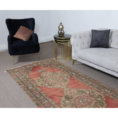Tapis de couloir traditionnel traditionnel fait à la main avec médaillons 100% laine
