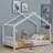 Aby House Platform Bed with Headboard and Footboard,Roof Design-593062542-537757896