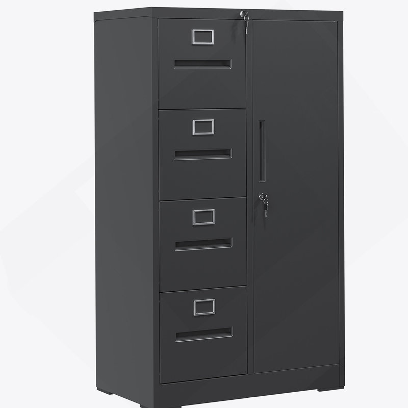 Classeur vertical de haute qualité avec serrure, avec 4 tiroirs et 1 porte pour l'école, le salon, la chambre à coucher et le bureau